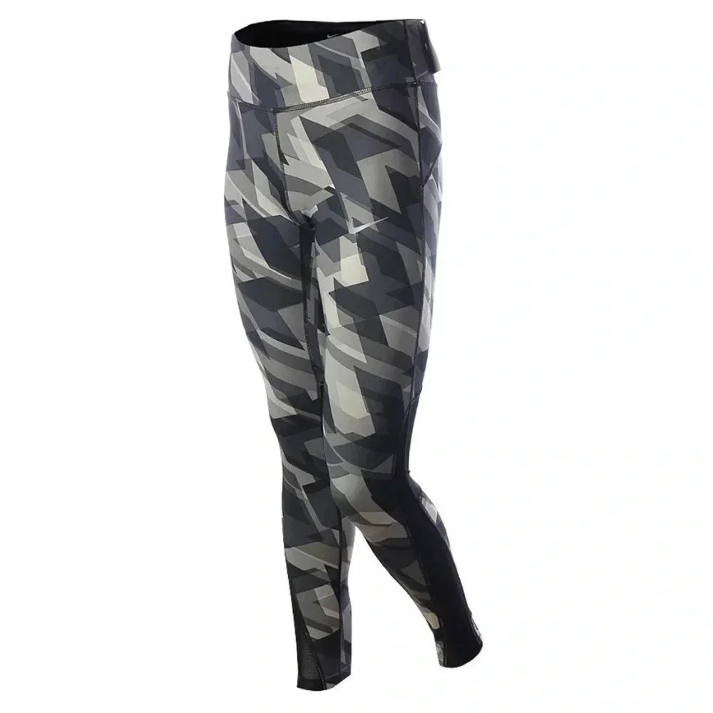 Nike Power Racer Geo Groove Printed Running Leggings Size M - Picture 1 of 7